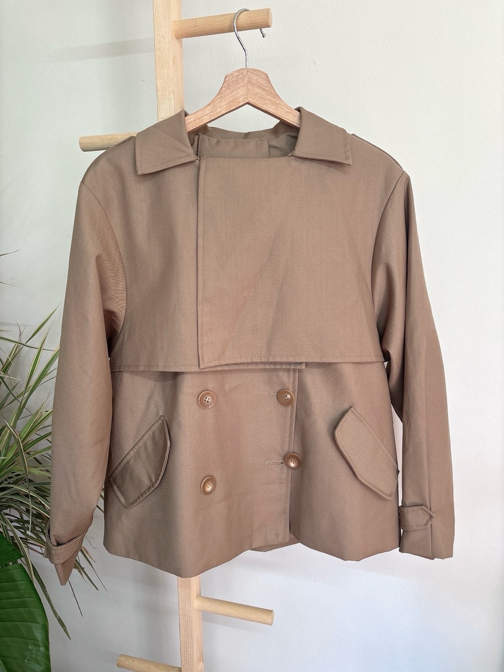 Classic Brown Short Trench Coat